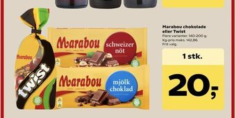 Dagli'Brugsen Marabou chokolade eller Twist tilbud
