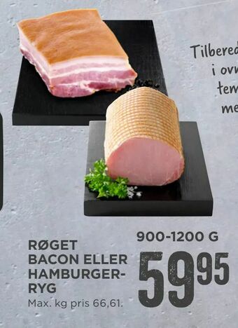 MENY Røget bacon eller hamburgerryg tilbud