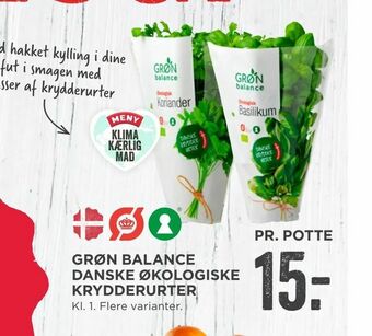 MENY Grøn balance danske økologiske krydderurter tilbud
