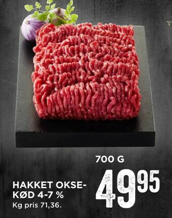 Hakket okse- kød 4-7 %