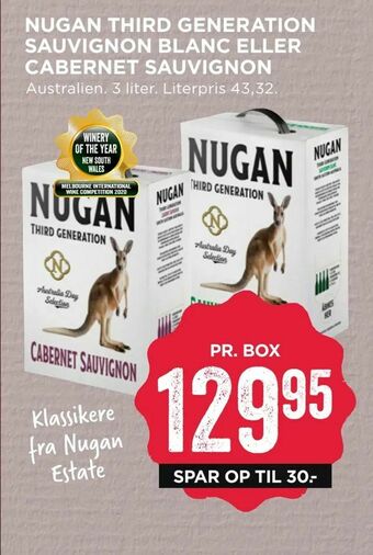 MENY Nugan third generation sauvignon blanc eller cabernet sauvignon tilbud