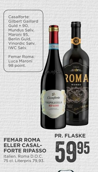 MENY Femar roma eller casalforte ripasso tilbud