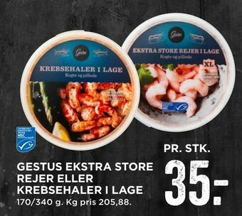 MENY Gestus ekstra store rejer eller krebsehaler i lage tilbud