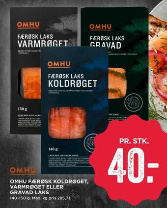 MENY Omhu færøsk koldrøget, varmrøget eller gravad laks tilbud