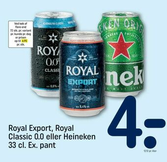 REMA 1000 Royal Export, Royal Classic 0,0 eller Heineken tilbud