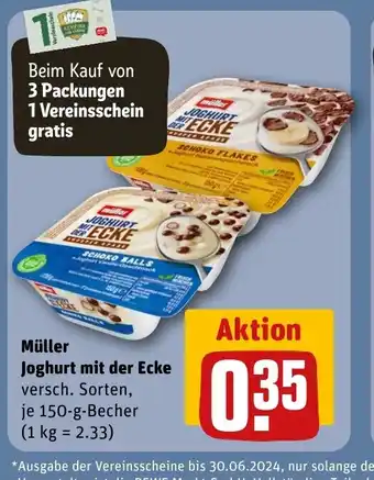 REWE DE Müller Joghurt mit der Ecke tilbud