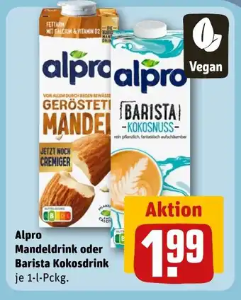 REWE Alpro Mandeldrink oder Barista Kokosdrink tilbud