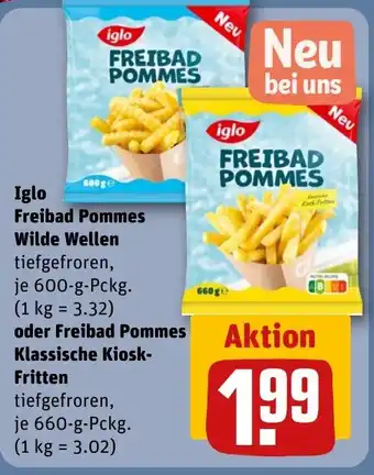 REWE DE Iglo Freibad Pommes Wilde Wellen tilbud