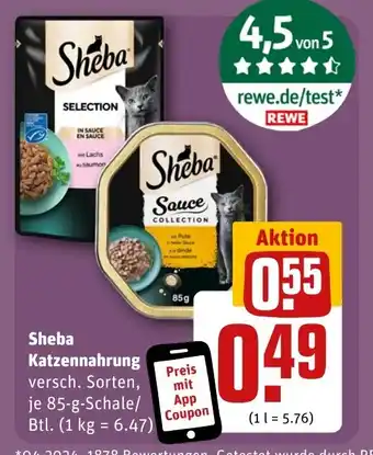 REWE DE Sheba Katzennahrung tilbud