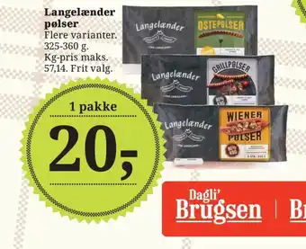 Dagli'Brugsen Langelænder pølser tilbud