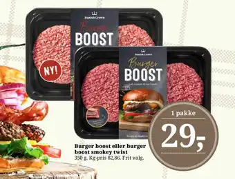 Dagli'Brugsen Burger boost eller burger boost smokey twist tilbud