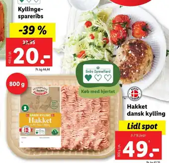 Lidl Hakket kylling 3-7% tilbud