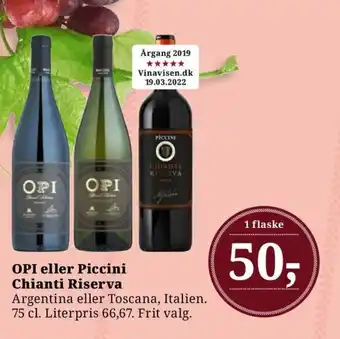 Dagli'Brugsen OPI eller Piccini Chianti Riserva tilbud