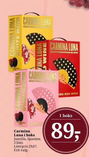 Dagli'Brugsen Carmina Luna i boks tilbud