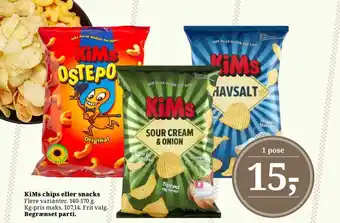 Dagli'Brugsen KiMs chips eller snacks tilbud