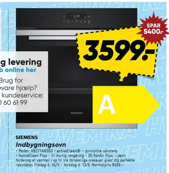 Bilka Indbygningsovn tilbud