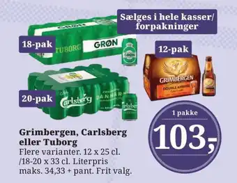 Dagli'Brugsen Grimbergen, Carlsberg eller Tuborg tilbud