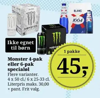 Dagli'Brugsen Monster 4-pak eller 6-pak specialøl tilbud