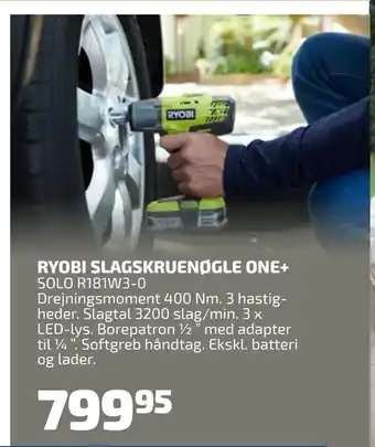 Davidsen Ryobi slagskruenøgle one+ tilbud