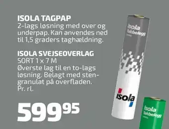 Davidsen Isola tagpap, Isola svejseoverlag tilbud