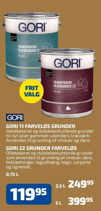 Davidsen Gori 22 grunder farveløs tilbud