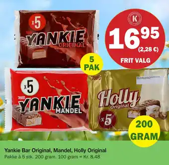 Købmandsgården Yankie Bar Original, Mandel, Holly Original tilbud