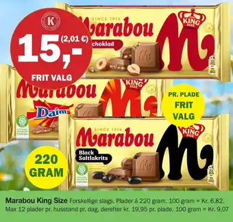 Købmandsgården Marabou King Size tilbud