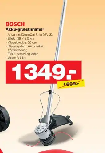 Bauhaus BOSCH Akku-græstrimmer tilbud