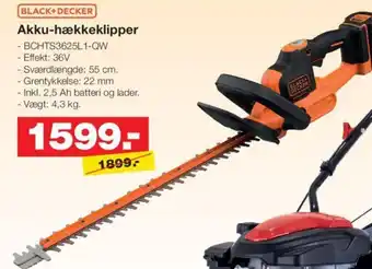 Bauhaus BLACK+DECKER Akku-hækkeklipper tilbud