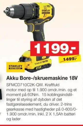 Bauhaus STANLEY FATMAX Akku Bore-/skruemaskine 18V tilbud