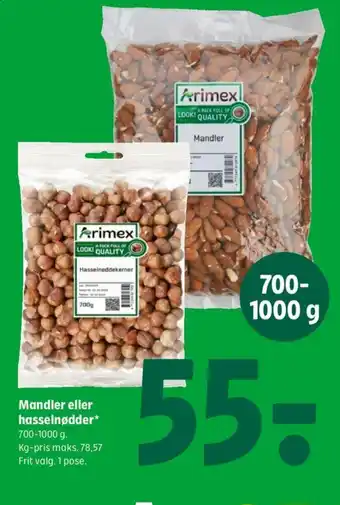 Coop 365 Mandler eller hasselnødder tilbud