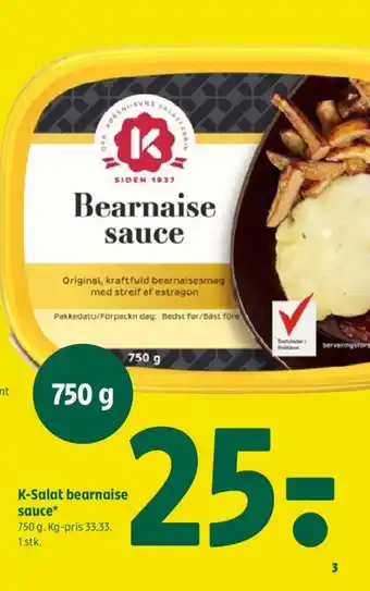 Coop 365 K-Salat bearnaise sauce tilbud