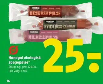 Coop 365 Hanegal økologisk spegepølse tilbud