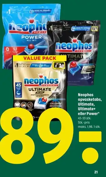 Coop 365 Neophos opvasketabs, Ultimate, Ultimate+ eller Power tilbud
