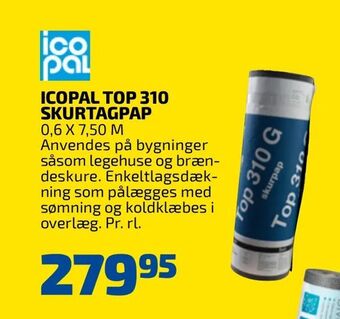 Davidsen Icopal top 310 skurtagpap tilbud