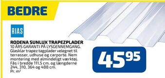 Davidsen Rodena sunlux trapezplader tilbud