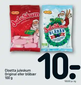 REMA 1000 Cloetta juleskum Original eller blåbær tilbud