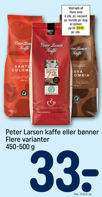 REMA 1000 Peter Larsen kaffe eller bønner tilbud