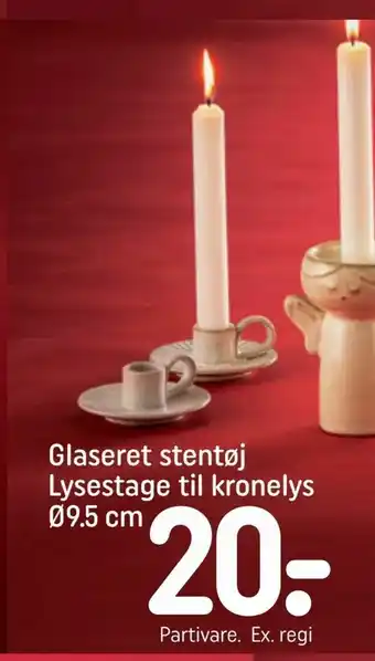 REMA 1000 Glaseret stentøj Lysestage til kronelys tilbud