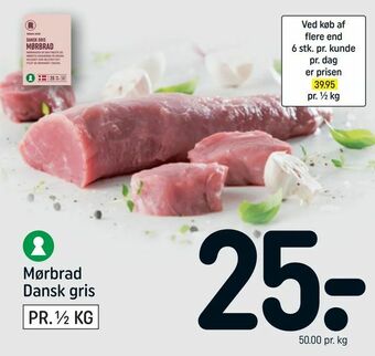 REMA 1000 Mørbrad Dansk gris tilbud