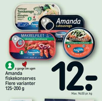 REMA 1000 Amanda fiskekonserves tilbud