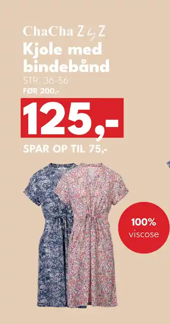 Dansk Outlet Kjole med bindebånd tilbud
