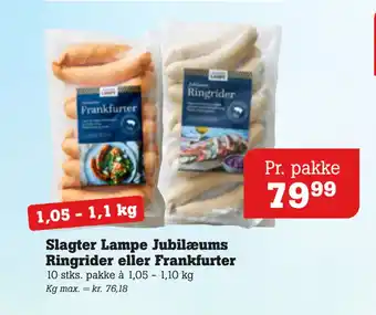Poetzsch Padborg Slagter Lampe Jubilæums Ringrider eller Frankfurter tilbud