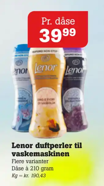 Lenor duftperler til vaskemaskinen