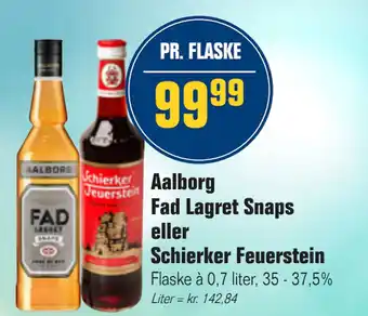 Aalborg Fad Lagret Snaps eller Schierker Feuerstein