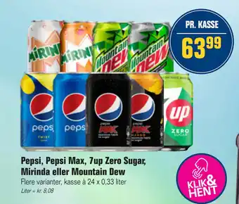 Otto Duborg Pepsi, Pepsi Max, 7up Zero Sugar, Mirinda eller Mountain Dew tilbud
