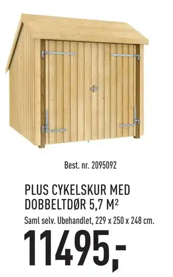 Plus cykelskur med dobbeltdør 5,7 m2