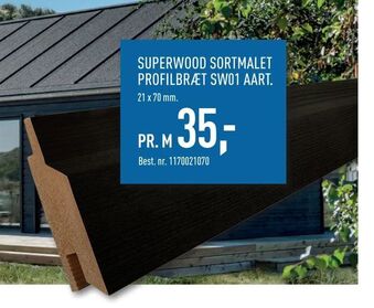 Superwood sortmalet profilbræt sw01 aart