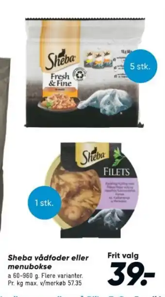 Sheba vådfoder eller menubokse