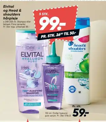 Bilka Elvital og Head & shoulders hårpleje tilbud